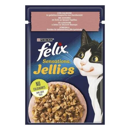 Felix Sensation Somonlu ve Karidesli Yetişkin Kedi Konservesi Pouch 85gr - 1