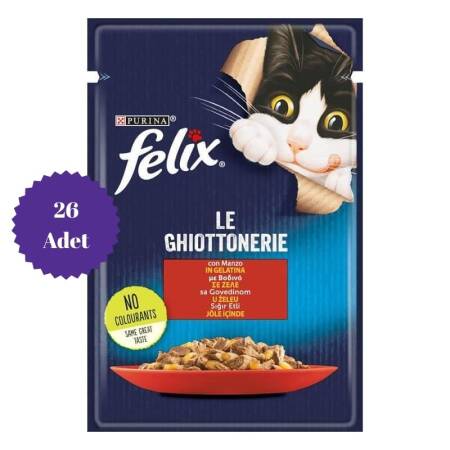 Felix Sığır Etli Yetişkin Kedi Konservesi Pouch 85gr x 26 Adet - 1