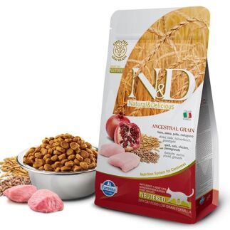 ND Ancestral Grain Düşük Tahıllı Tavuklu ve Narlı Kısırlaştırılmış Kedi Maması 10 kg - 1