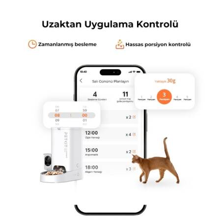 Petkit Yumshare Solo Kameralı Akıllı Mama Kabı 3 Lt - Beyaz - 5
