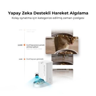 Petkit Yumshare Solo Kameralı Akıllı Mama Kabı 3 Lt - Beyaz - 3