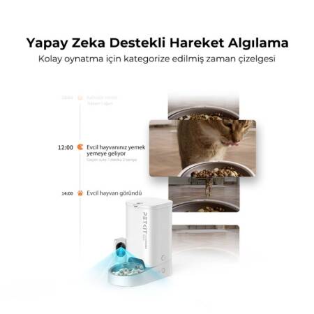 Petkit Yumshare Solo Kameralı Akıllı Mama Kabı 3 Lt - Beyaz - 3