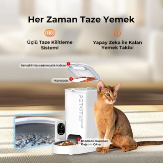 Petkit Yumshare Solo Kameralı Akıllı Mama Kabı 3 Lt - Beyaz - 7