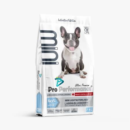Pro Performance Light & Kısırlaştırılmış Mini Irk Kuzu Etli ve Yaban Mersinli Köpek Maması 7 kg - 1