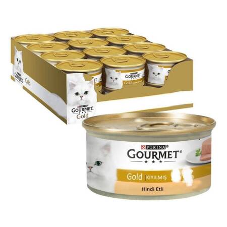 Purina Gourmet Gold Kıyılmış Hindi Etli Yetişkin Kedi Konservesi 85 gr ( 24 Adet ) - 1
