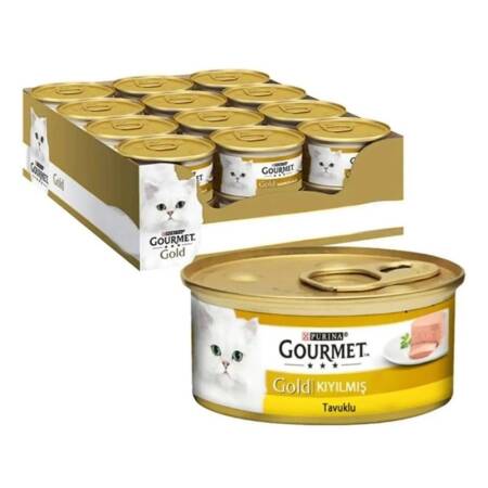 Purina Gourmet Gold Kıyılmış Tavuk Etli Yetişkin Kedi Konservesi 85 gr ( 24 Adet ) - 1