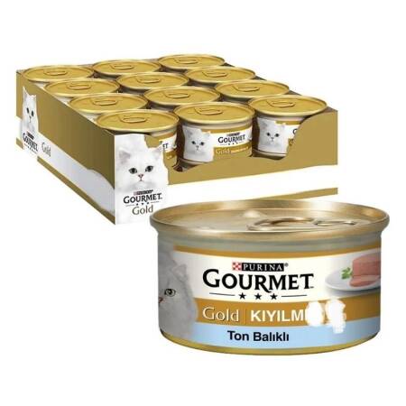 Purina Gourmet Gold Kıyılmış Tuna Etli Yetişkin Kedi Konservesi 85 gr ( 24 Adet ) - 1