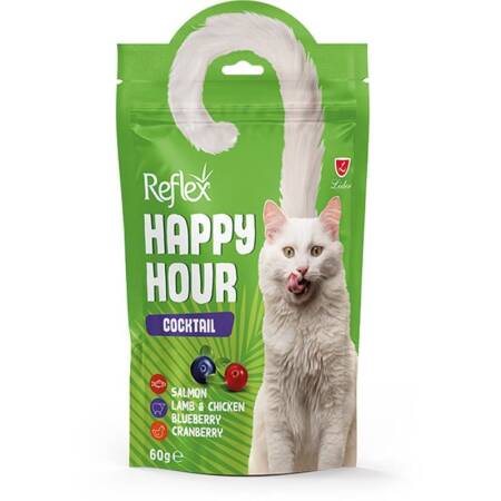 Reflex Happy Hour Cocktail Somon Kuzu Tavuk Yaban Mersini ve Kızılcıklı Kedi Ödül Maması 60gr - 1