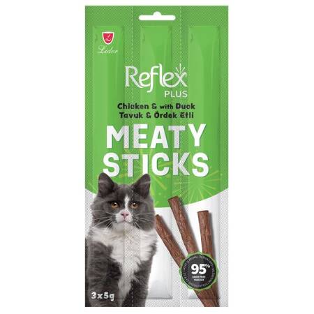 Reflex Plus Tavuklu ve Ördekli Tahılsız Kedi Ödül Çubuğu 3x5gr - 1