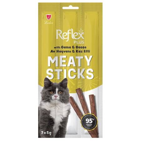 Reflex Plus Av Hayvanı ve Kazlı Tahılsız Kedi Ödül Çubuğu 3x5gr - 1