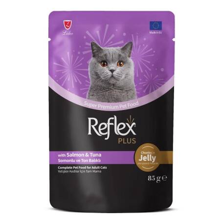 Reflex Plus Somon ve Ton Balıklı Jöleli Yetişkin Kedi Konservesi 85gr - 1