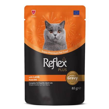 Reflex Plus Kuzulu Sos İçinde Parça Etli Yetişkin Kedi Konservesi 85gr - 1