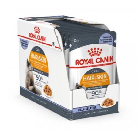 Royal Canin Hair & Skin Care Jelly Pouch Yaş Kedi Maması 85 gr x 12 Adet - 1