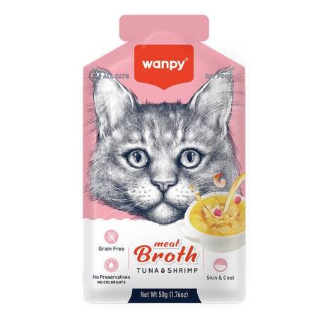 Wanpy Ton Balıklı ve Karidesli Tahılsız Kedi Çorbası 50gr - 1