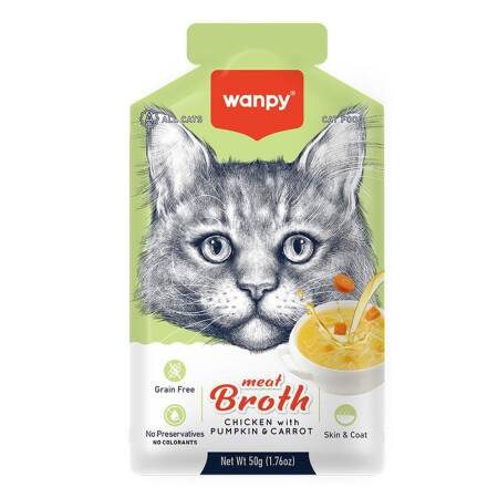 Wanpy Tavuk Etli BalKabaklı ve Havuçlu Tahılsız Kedi Çorbası 50gr - 1