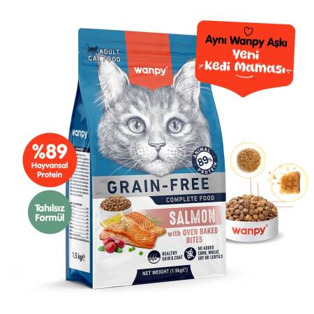 Wanpy Tahılsız Somonlu Yetişkin Kedi Maması 1.5 kg - 1
