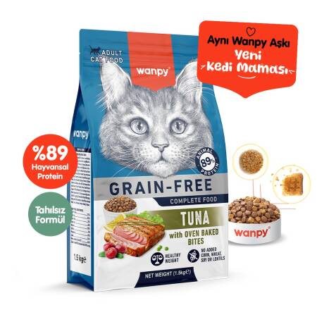 Wanpy Tahılsız Ton Balıklı Yetişkin Kedi Maması 1,5 kg - 1